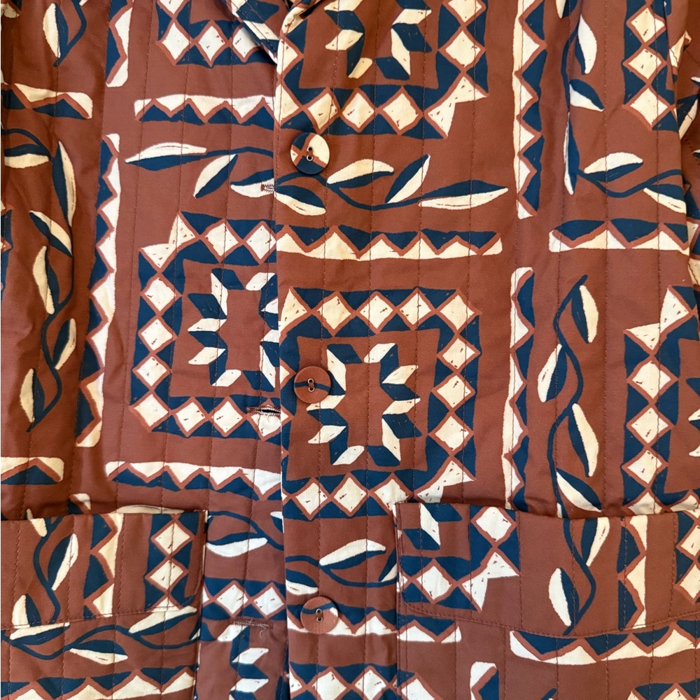 Geometric Patterned Brown Jacket - Picture 4 of 4